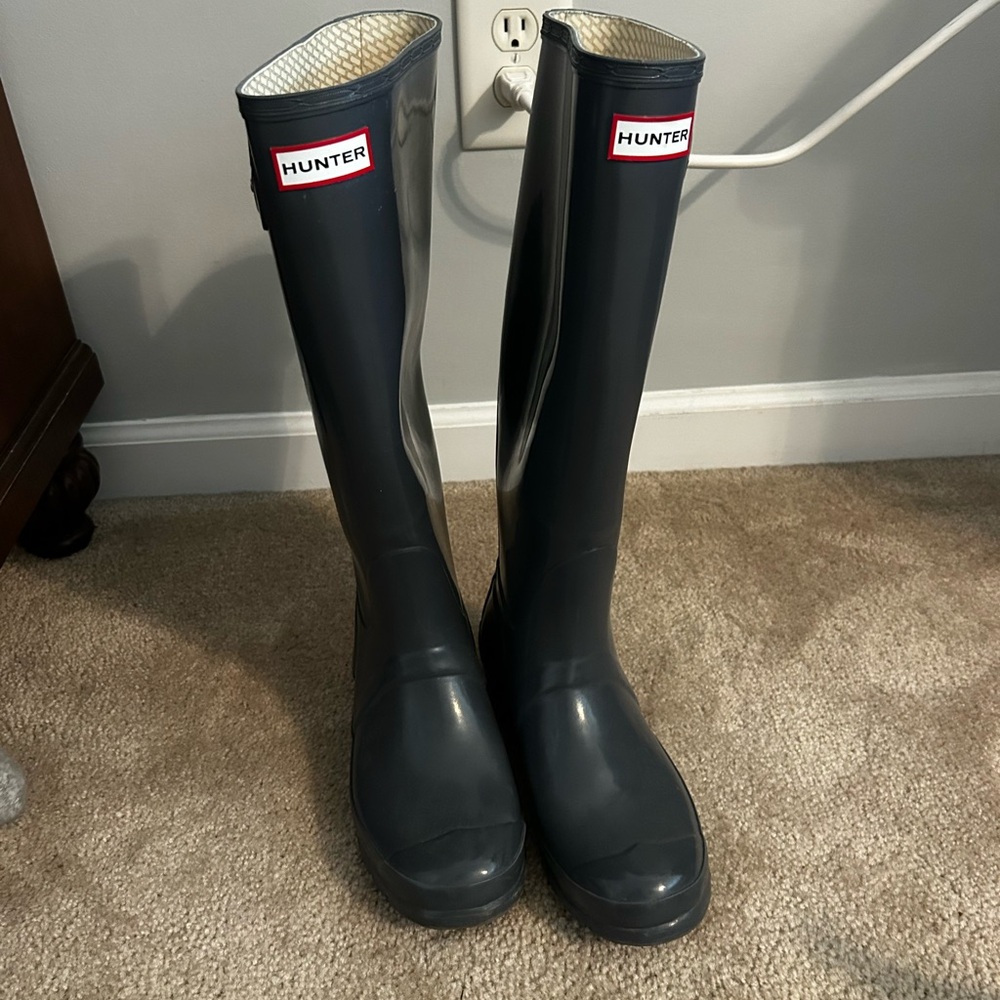 Gray Tall Hunter Boots